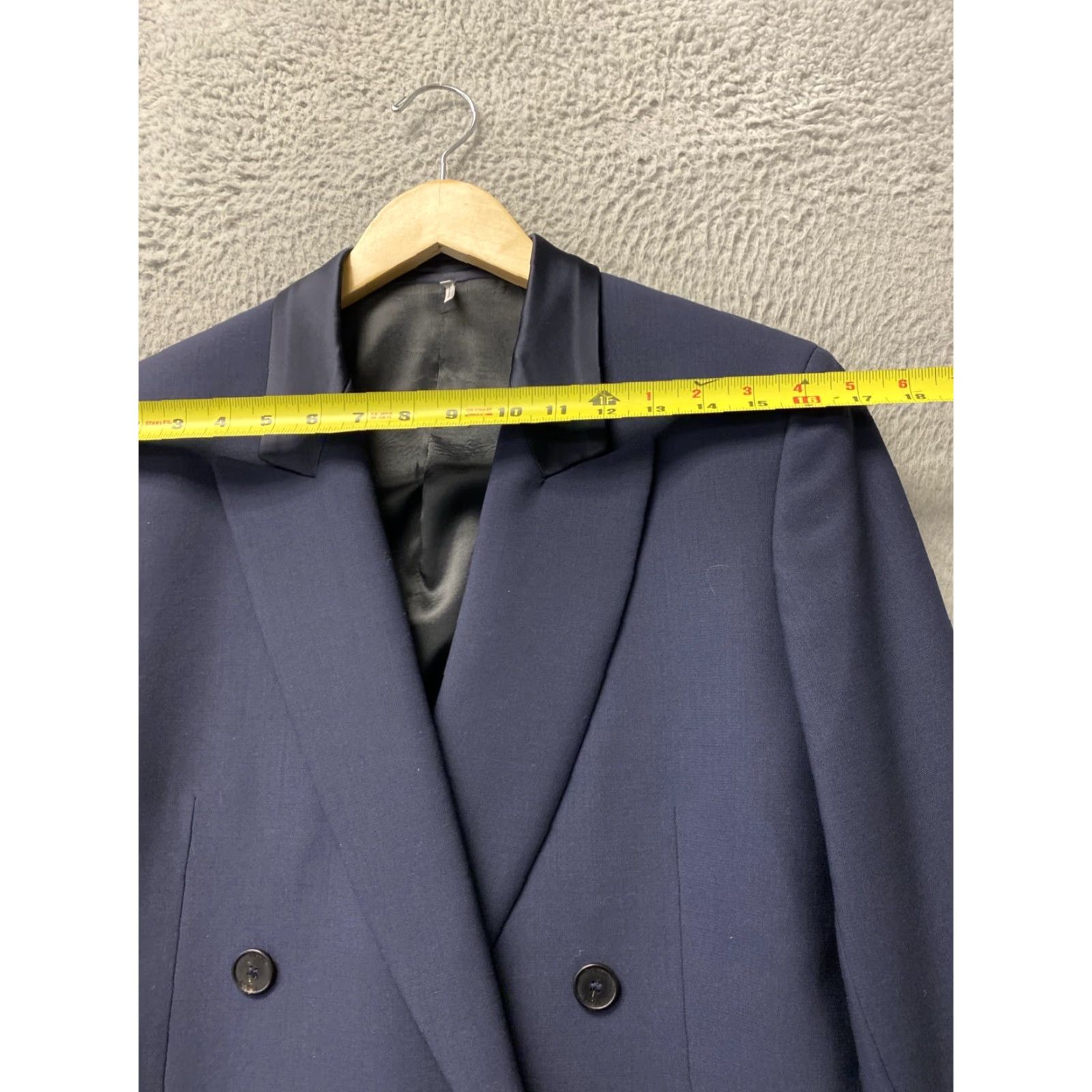 Frame VINTAGE FRAME Women's Blazer Double Breasted Wool Navy XS/S Basic Jacket, Formal, Classic, Fall Style Size XS / US 0-2 / IT 36-38 - 7 Thumbnail