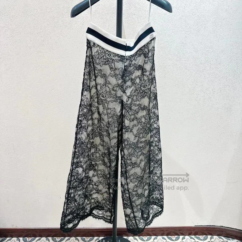 Chanel Chanel 17p black bud colour double-layer wide-leg pants Size 25" / US 0 / IT 36 - 1 Thumbnail