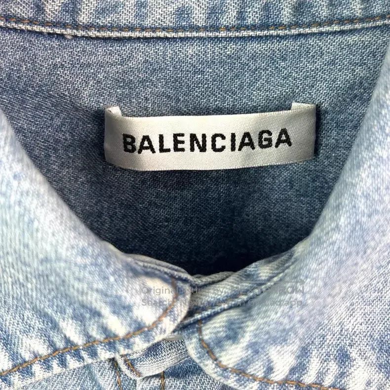 Balenciaga Balenciaga Back Logo Embroidered Faded Denim Shirt Jacket Size XS / US 0-2 / IT 36-38 - 9 Thumbnail