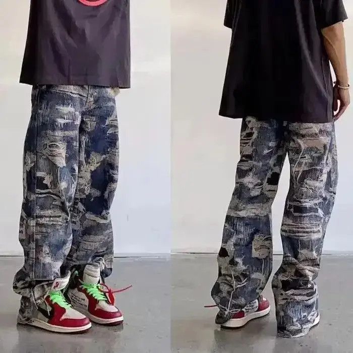 Japanese Brand High Street Straight Loose Gothic y2k Jeans Trousers Size US 32 / EU 48 - 2 Thumbnail