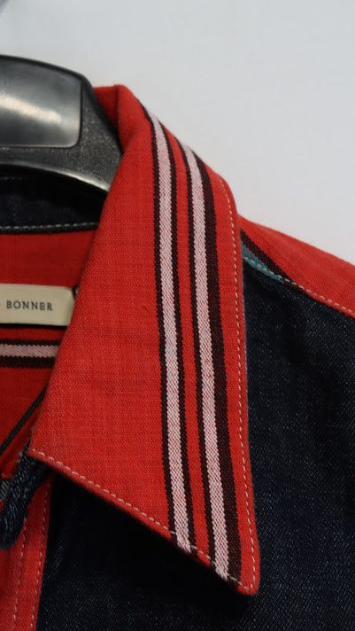 Wales Bonner o1rshd1 Cotonou Denim Shirt in Blue/Red Size US S / EU 44-46 / 1 - 12 Thumbnail