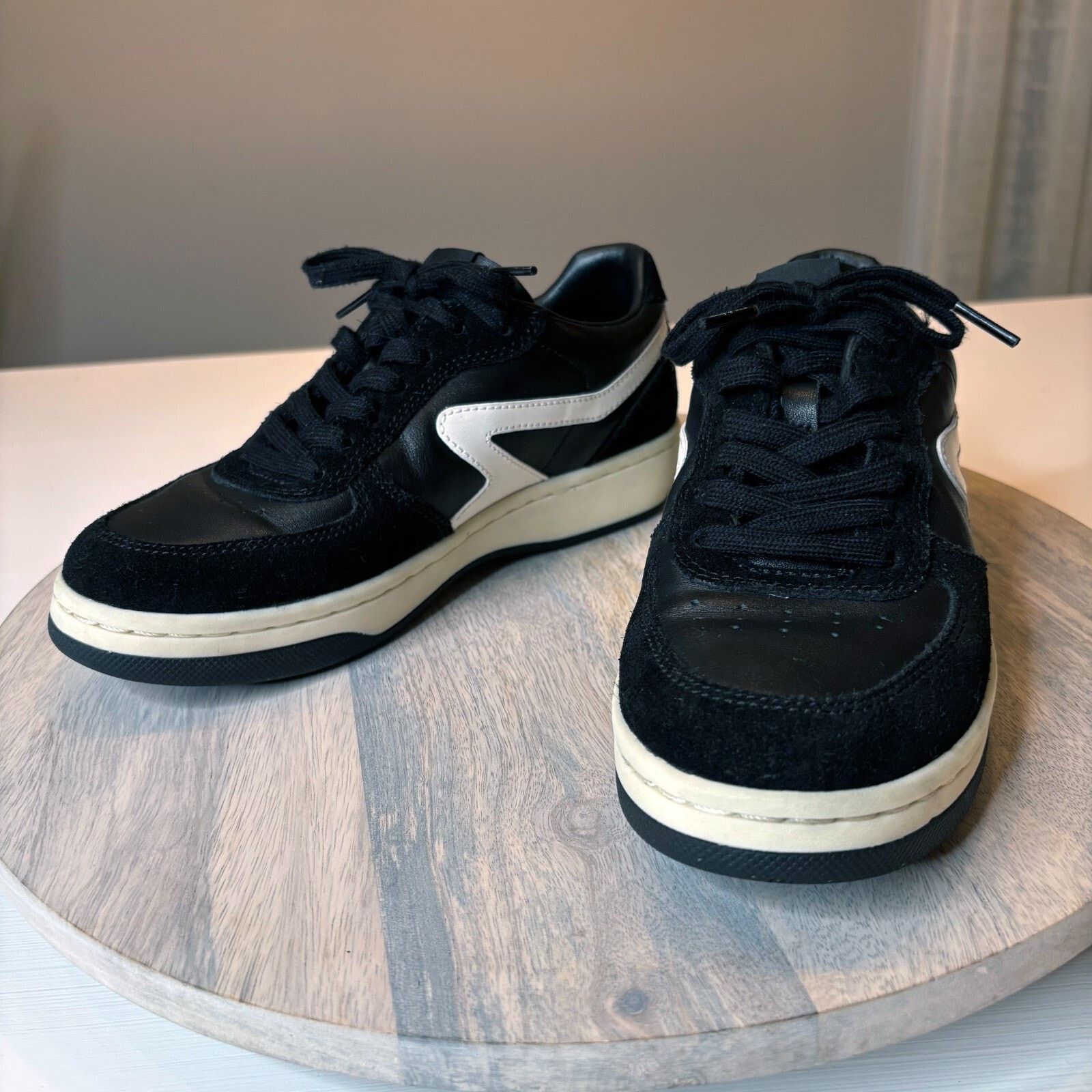 Rag & Bone Retro Court Black White Sneakers EU Sz 37 US Sz 7