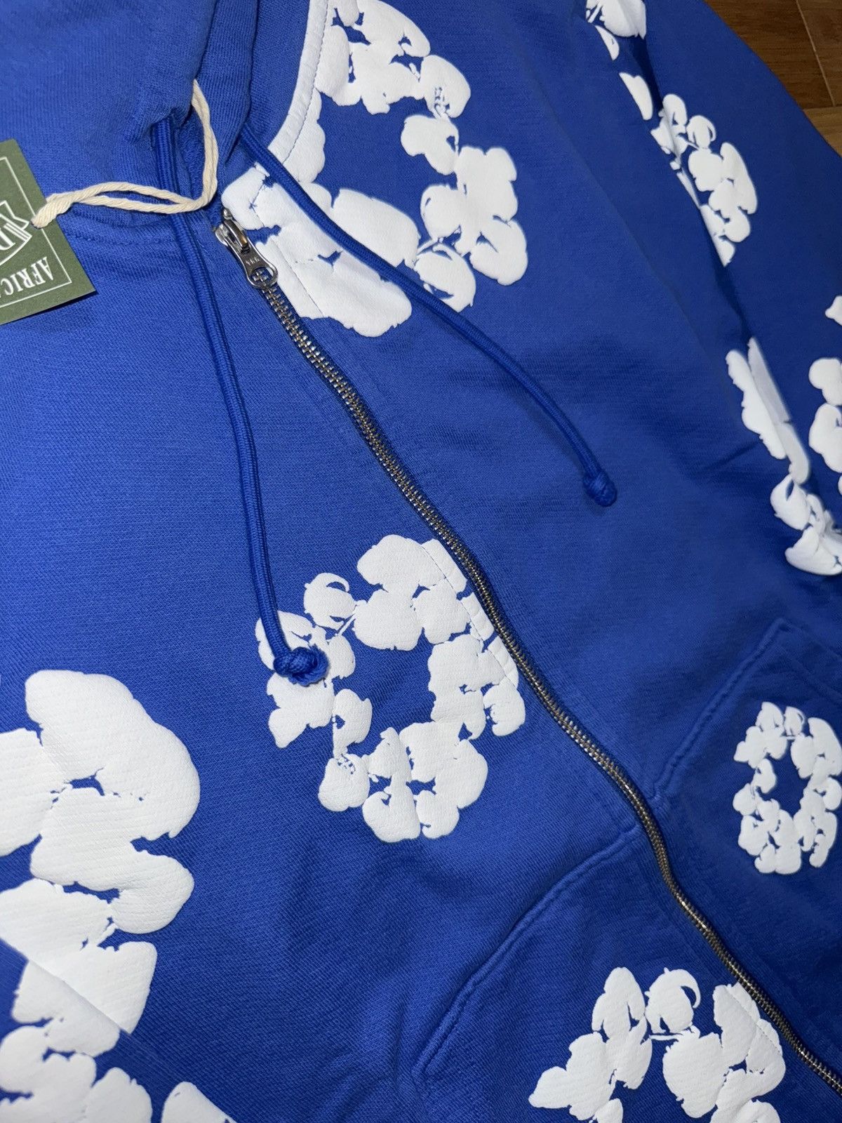 DENIM TEARS DENIM TEARS Royal Blue Cotton Wreath Zip Up - Size XS Size US XS / EU 42 / 0 - 2 Thumbnail