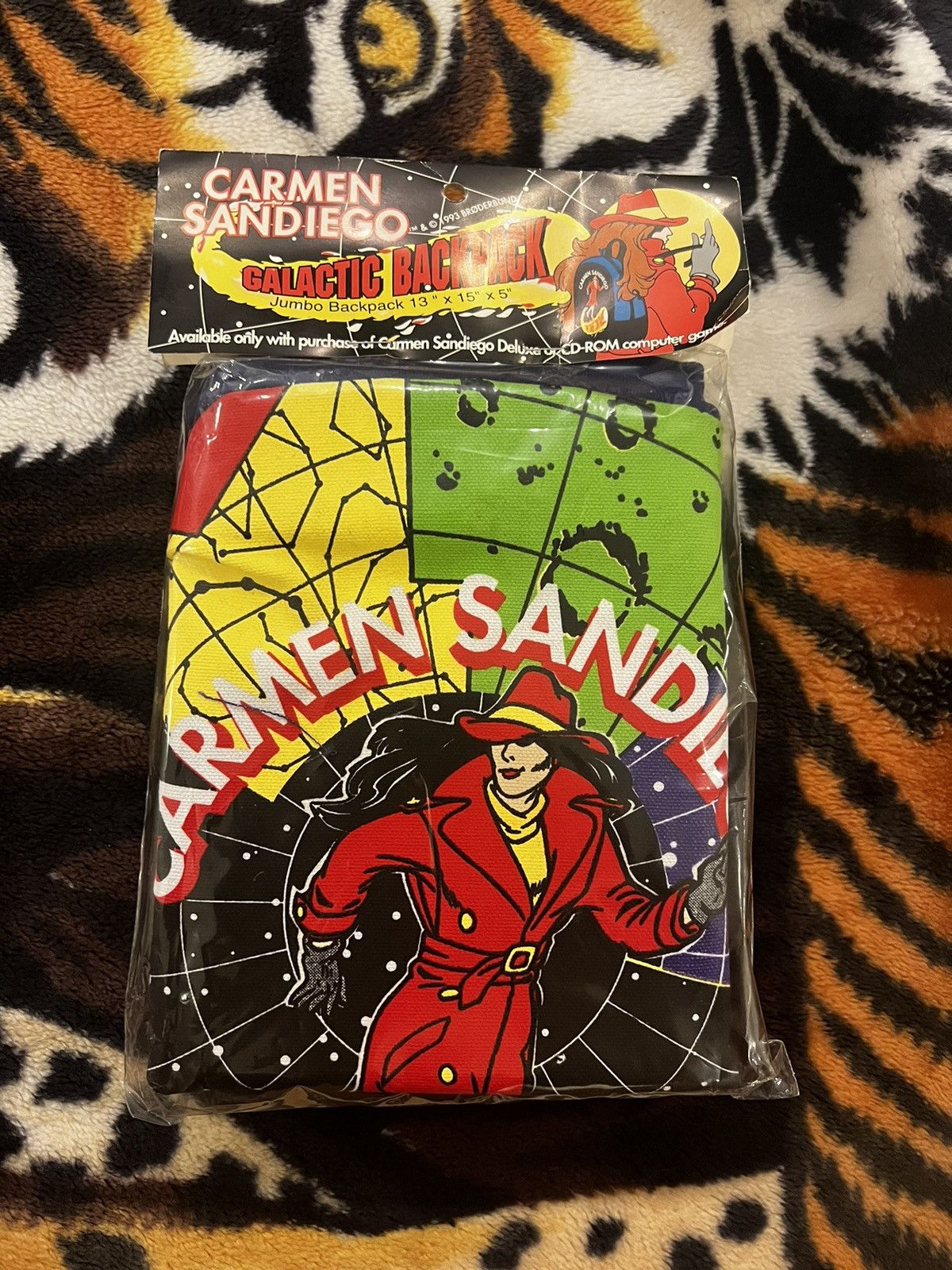 Vintage 1993 New In Package Carmen SanDiego Galactic Backpack Size ONE SIZE - 1 Thumbnail