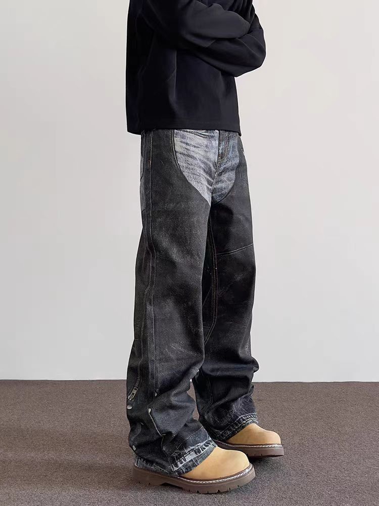 Japanese Brand High Street Hip Hop Straight Leg Micro Flare Jeans Size US 34 / EU 50 - 5 Thumbnail