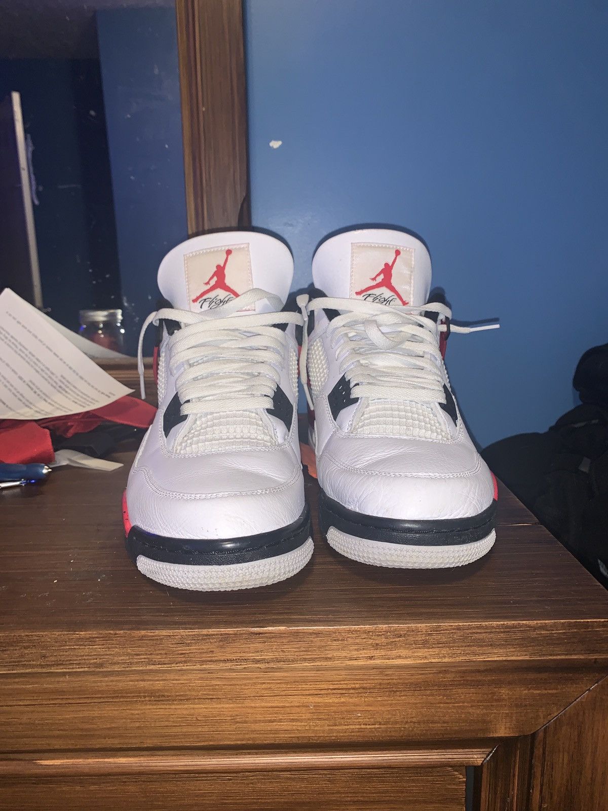 Jordan Brand Jordan 4 Red Thunder Size US 11.5 / EU 44-45 - 5 Thumbnail