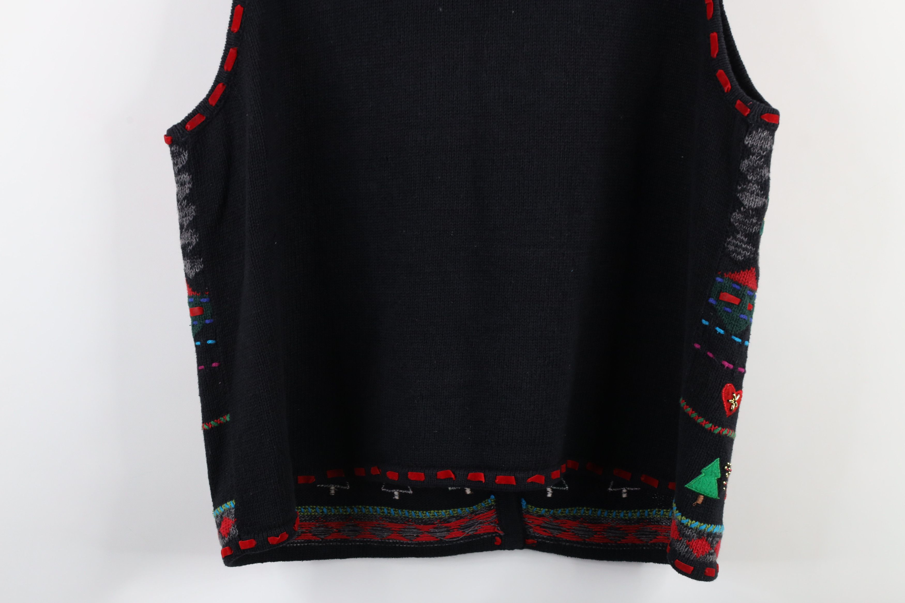 Vintage Vintage 90s Streetwear Flower Knit Cardigan Sweater Vest Size XL / US 12-14 / IT 48-50 - 13 Thumbnail