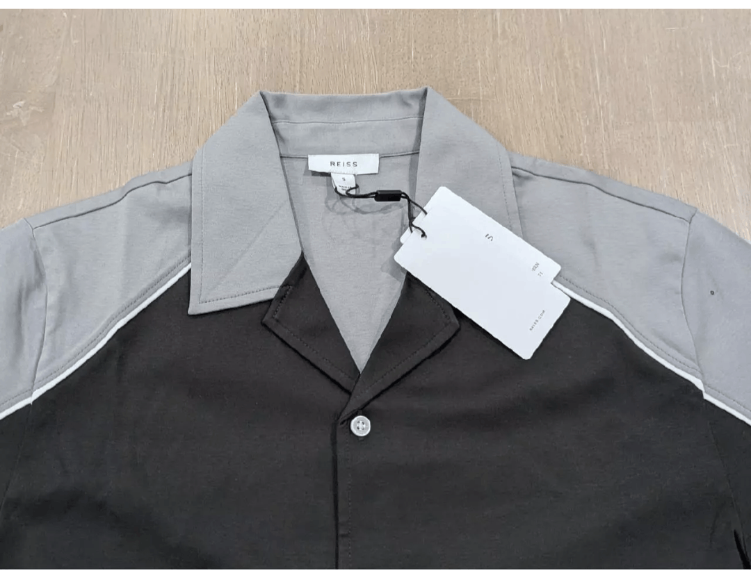 Reiss REISS "Gino" Colorblock Cuban Shirt Sage Green Small Size US S / EU 44-46 / 1 - 2 Thumbnail