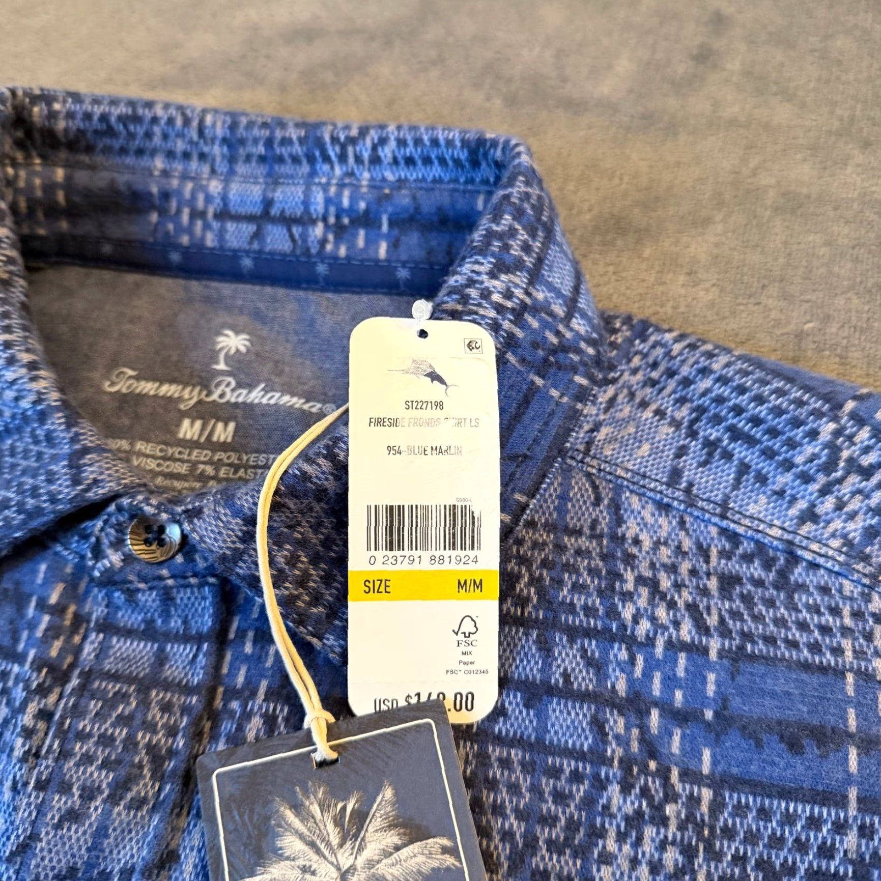 Tommy Bahama Tommy Bahama Indigo Palms Plaid Shirt Button-Up Blue Mens Medium NWT Long Sleeve Casual Beach Resort Pocketed Size US M / EU 48-50 / 2 - 4 Thumbnail