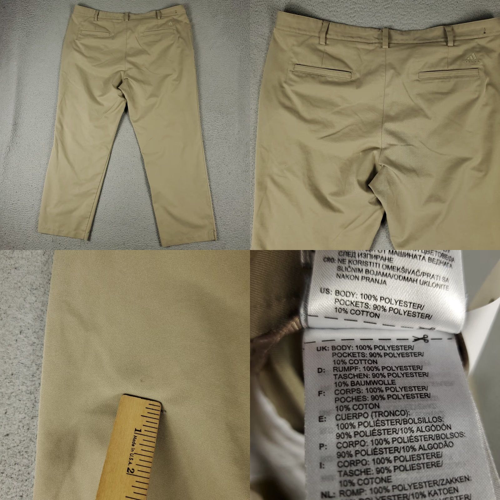Adidas Adidas Pants Men Beige 40x30 Flat Front Chino Casual Golf Trousers Regular Size 40 Flat Front Beige Pants Adidas Chino Size US 40 / EU 56 - 8 Thumbnail