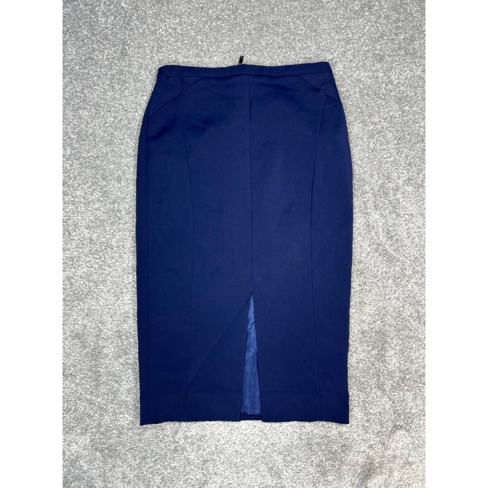 Vintage VINTAGE LK Bennett London SK Klaudia Pencil Skirt Womens 8 Blue Front Slit Back Zip Size 30" / US 8 / IT 44 - 2 Thumbnail