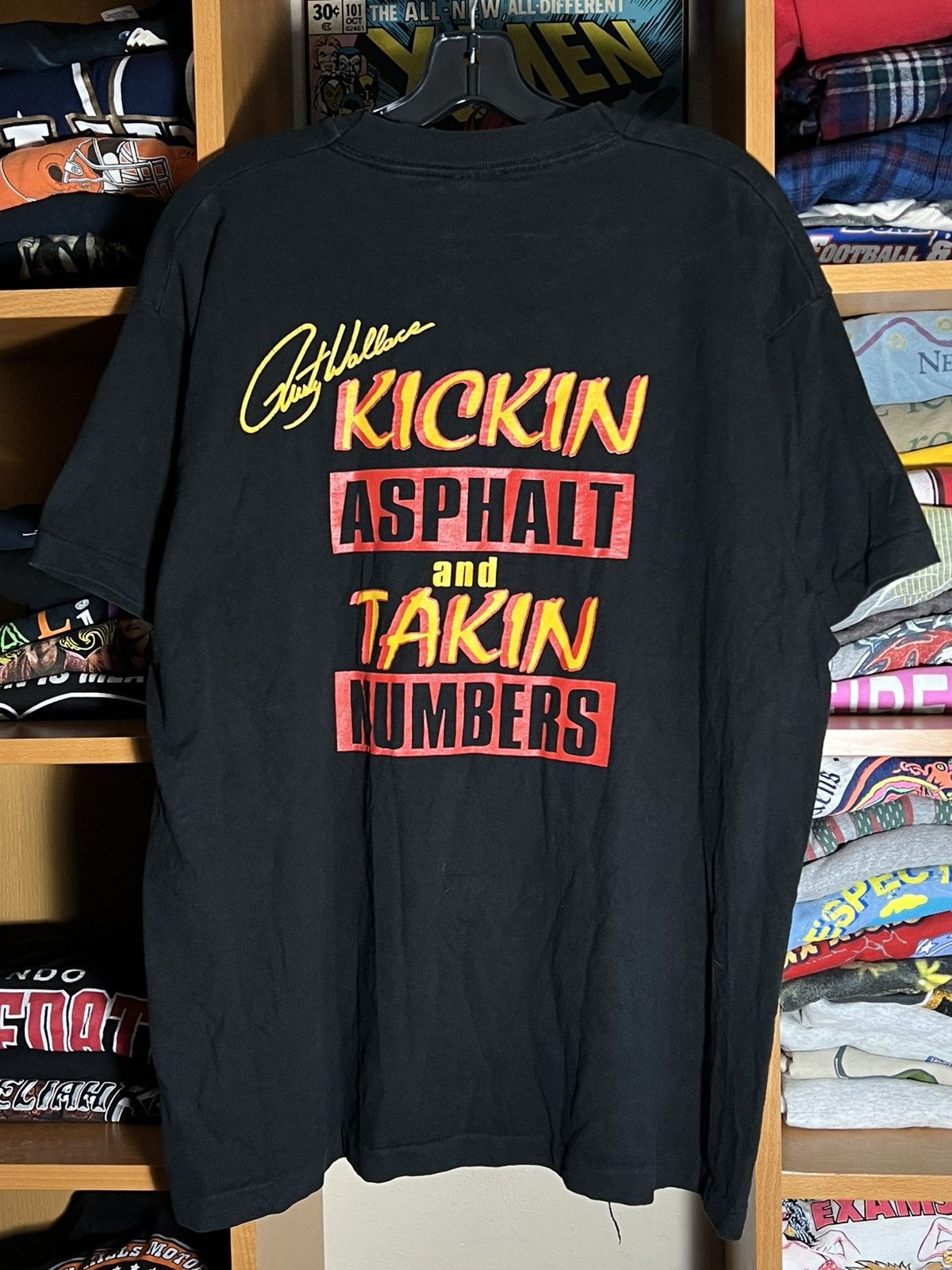 Fruit Of The Loom Vintage 90s Rusty Wallace Kickin Asphalt Nascar Tee Size US XL / EU 56 / 4 - 3 Thumbnail