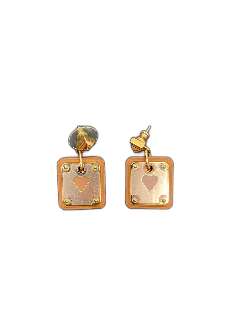 Hermes Hermes Heart Square Metal Earrings Size ONE SIZE - 1 Thumbnail