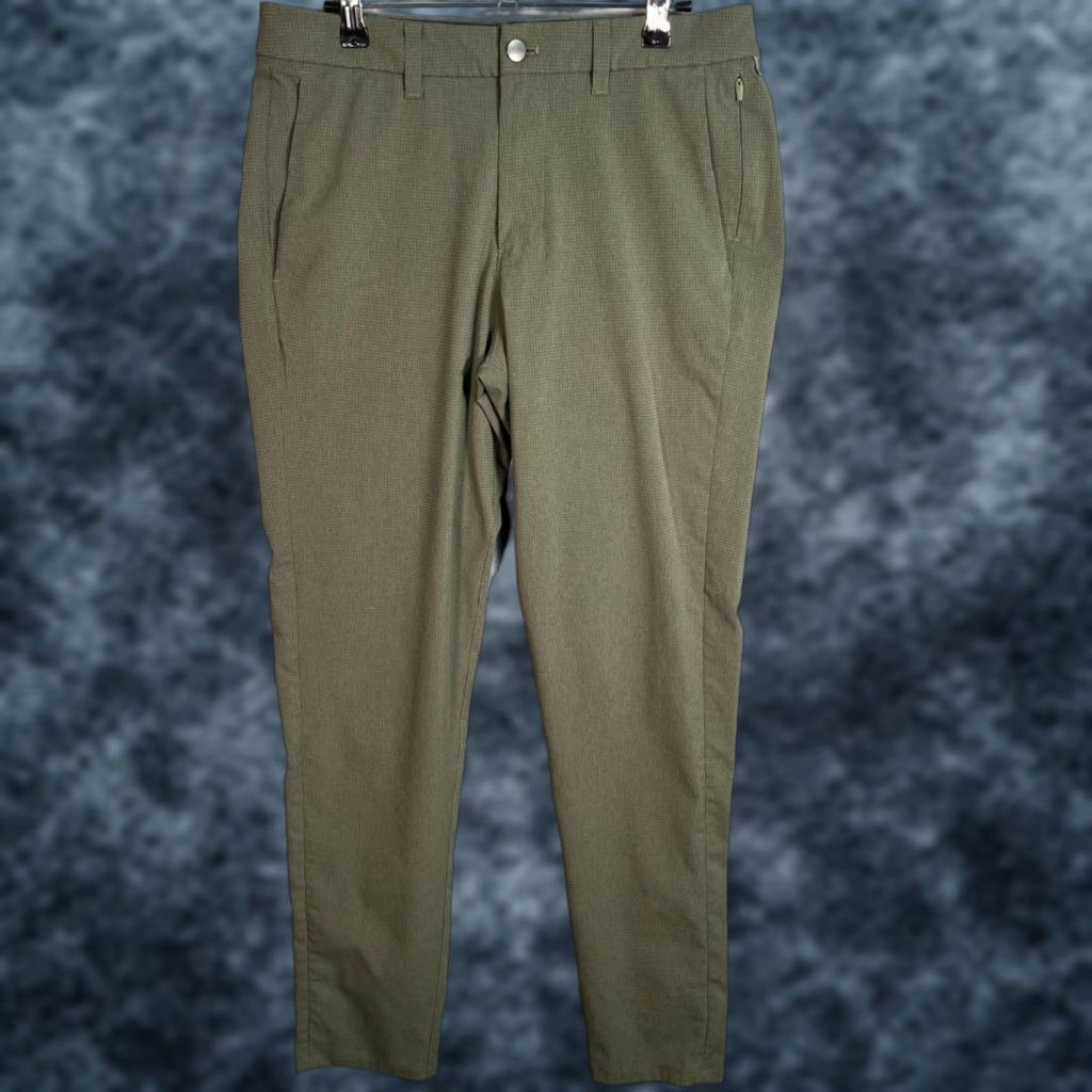 Lululemon Slim-Fit Mens Chino Pants 31 Olive Green Stretch