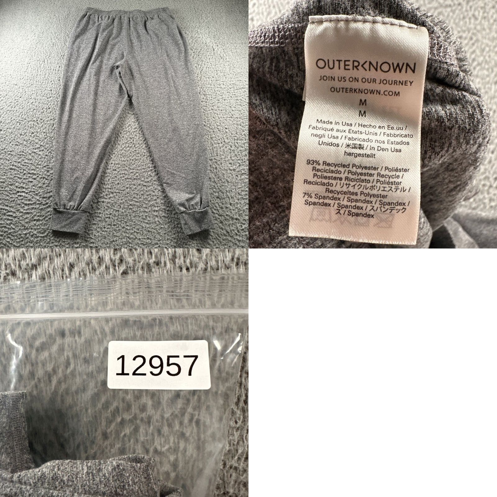 Outerknown VINTAGE Outerknown Sweatpants Womens M Gray Jogger Drawstring Lightweight Lounge Beach Size 32" / US 10 / IT 46 - 8 Thumbnail