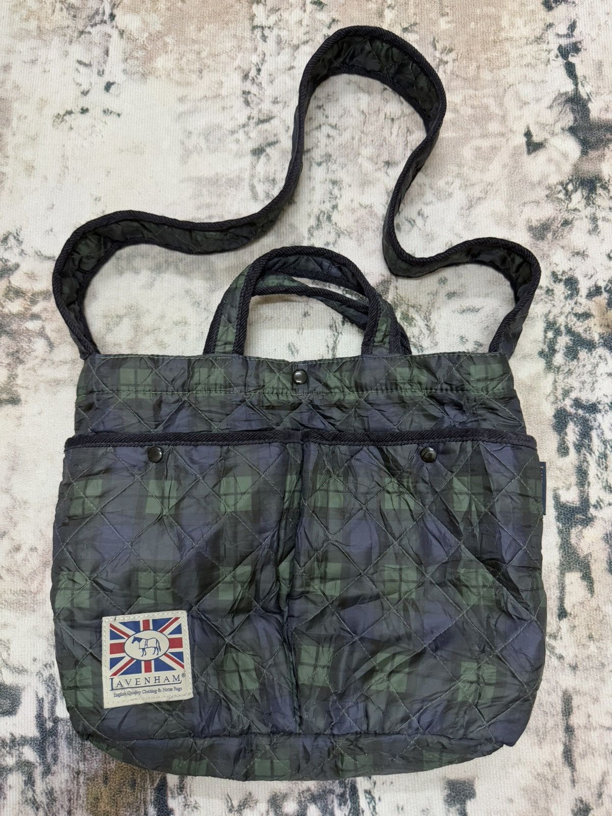 Lavenham Quilted Nylon 2Way Tote/crossbody Bag in Green, Men's