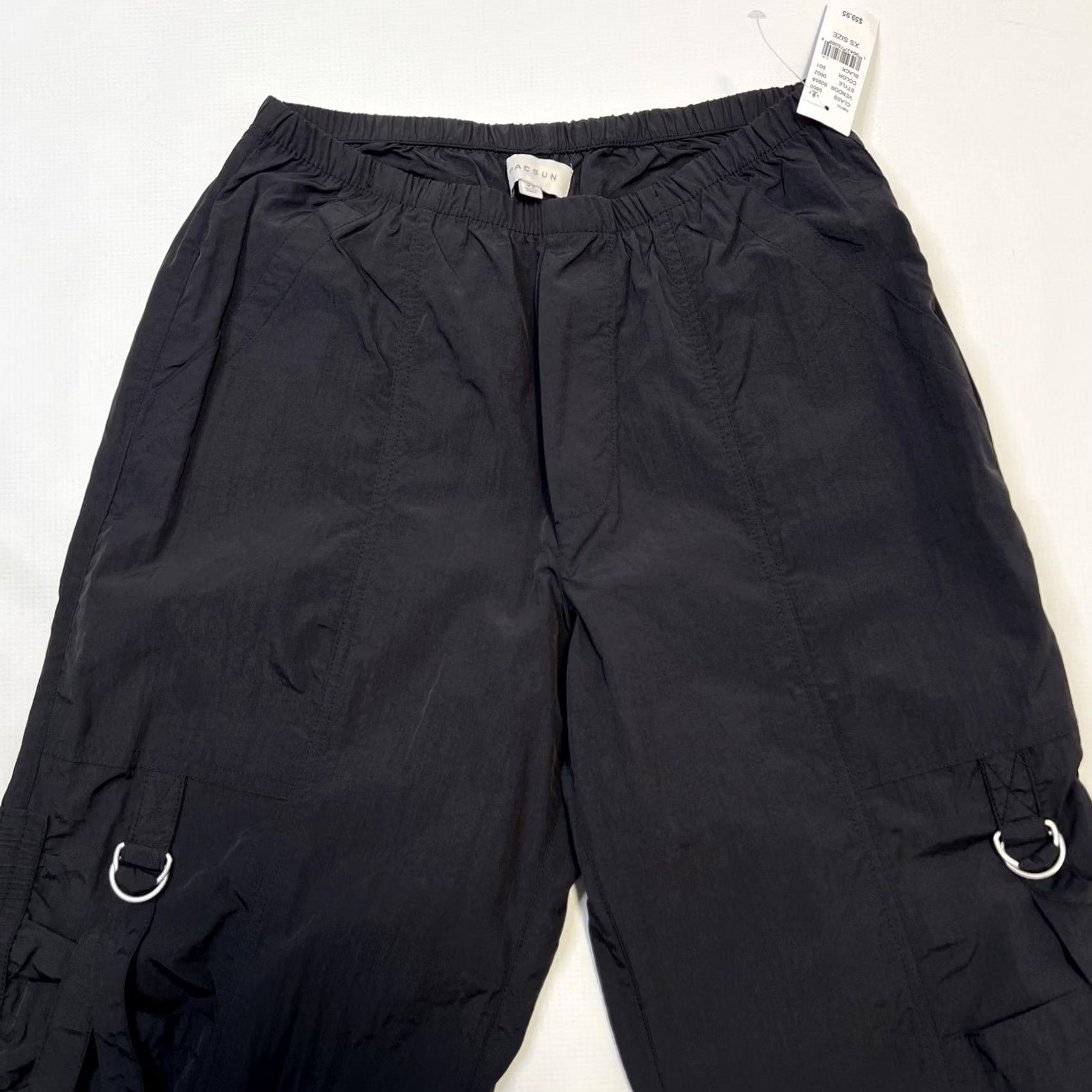 Pacsun Pacsun Pants Womens XS Black Cargo Streetwear Elastic Waist Utility Pockets New Size 26" / US 2 / IT 38 - 4 Thumbnail