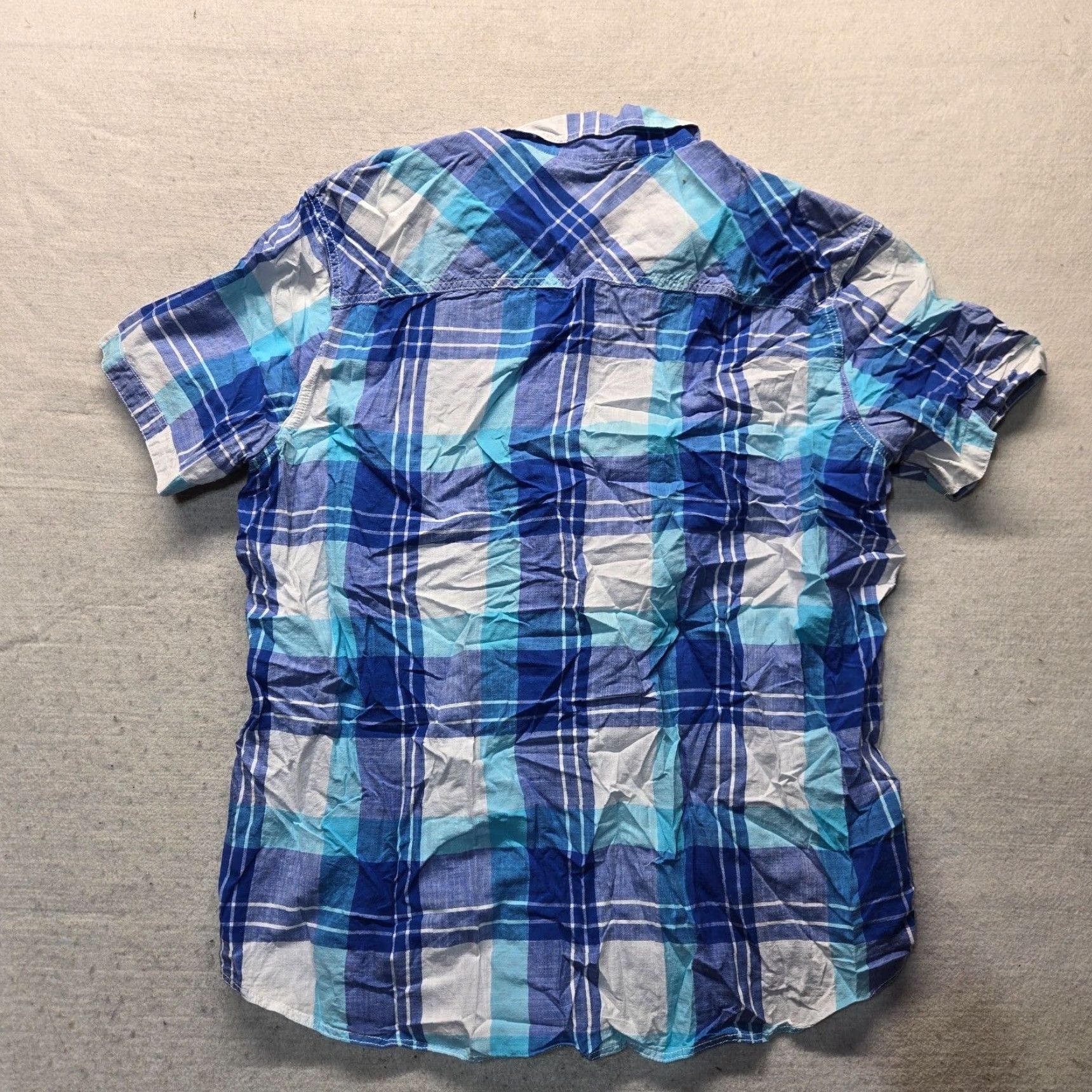 Camel Red Camel Shirt Button-Up Short Sleeve Plaid Cotton Blue 2XL Mens Casual Western Modern Classic — Button-Up Shirt Size US XXL / EU 58 / 5 - 7 Thumbnail