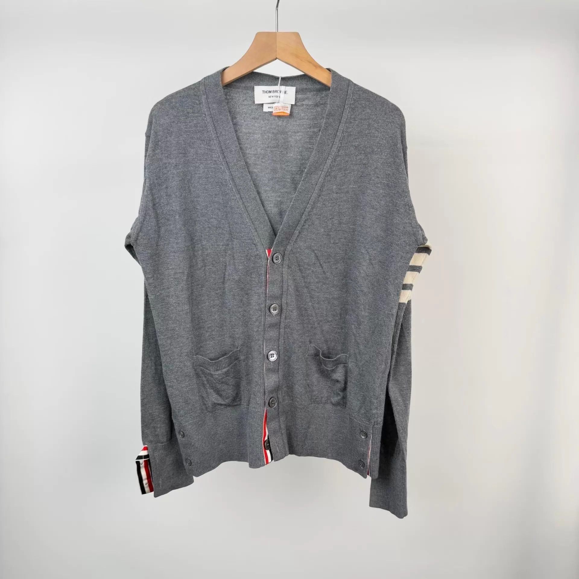 Thom Browne TB Wool Cardigan US 1 Gray Size US S / EU 44-46 / 1 - 1 Thumbnail