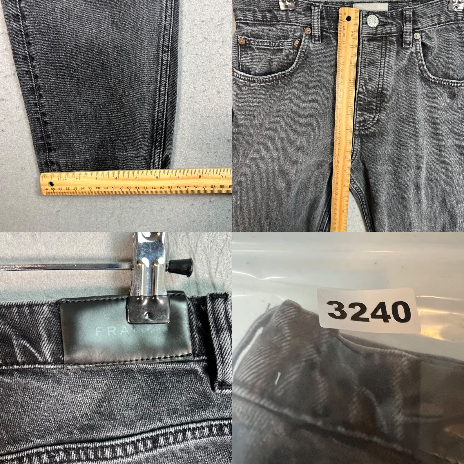 Frame FRAME Jeans Womens Size 30 Black High-Rise Straight Leg 100% Cotton Denim Vintage No – 5-Pocket Design Inseam 27 in Adult Womens Straight Jeans Boys? Size 30" / US 8 / IT 44 - 8 Thumbnail