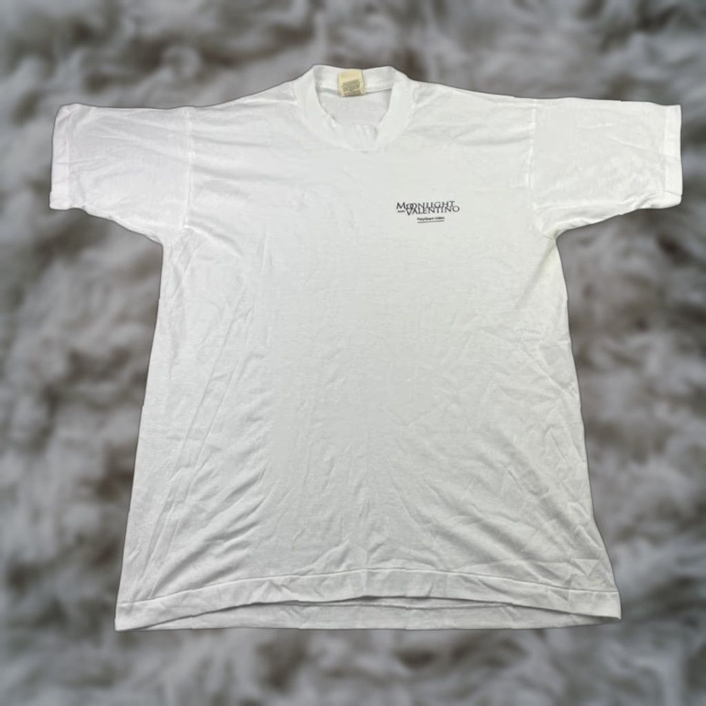 Vintage VTG 1995 Moonlight Valentino Movie Paltrow Bon Jovi T-Shirt Screen Stars White Large Men Short Sleeve Single Stitch Cotton Blend USA Size US L / EU 52-54 / 3 - 1 Thumbnail