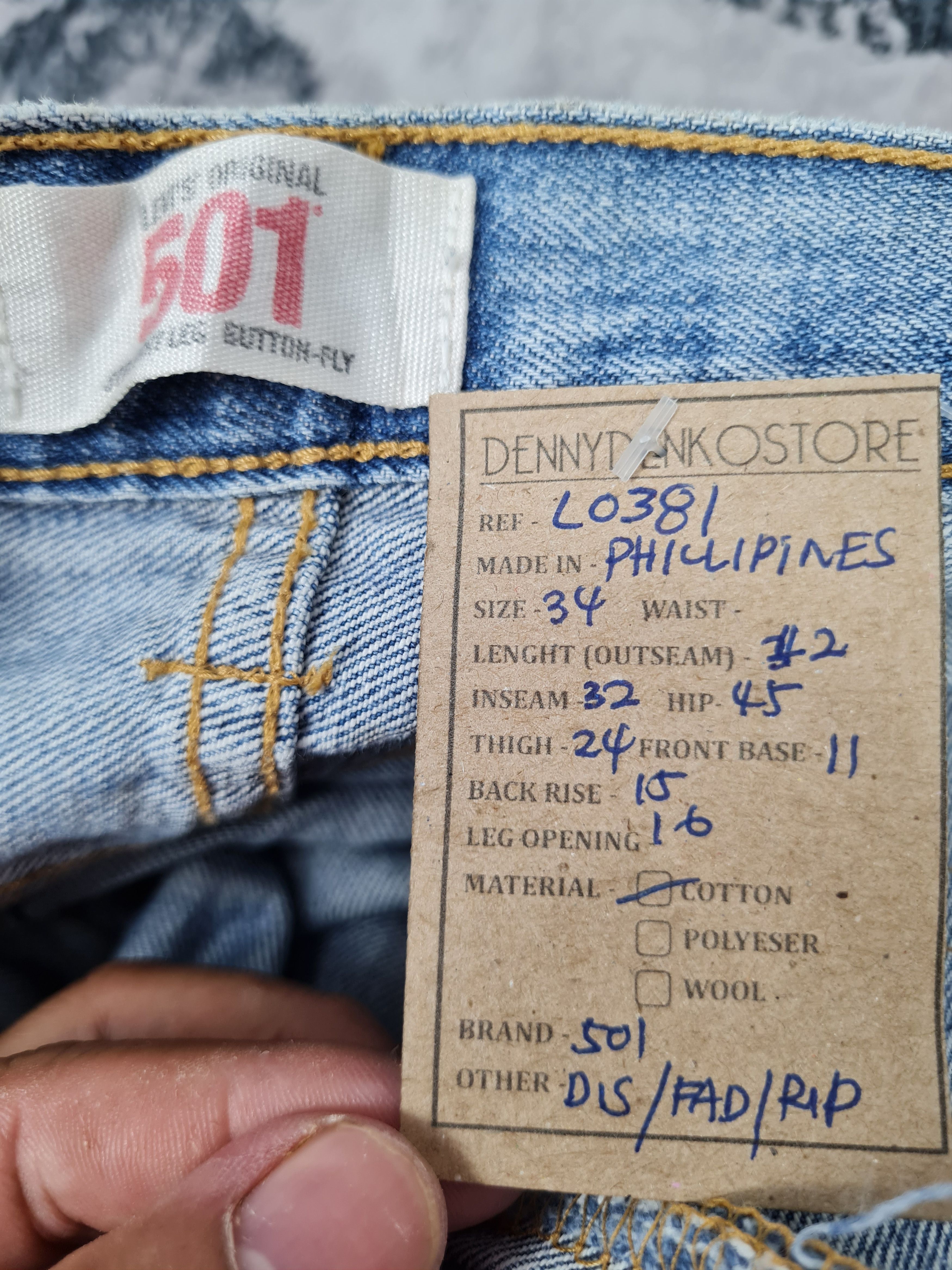 Levi's Vintage Clothing Vtg LEVIS 501 Distressed Faded Ripped Jeans L0381 Size 34X32 Size US 34 / EU 50 - 16 Thumbnail