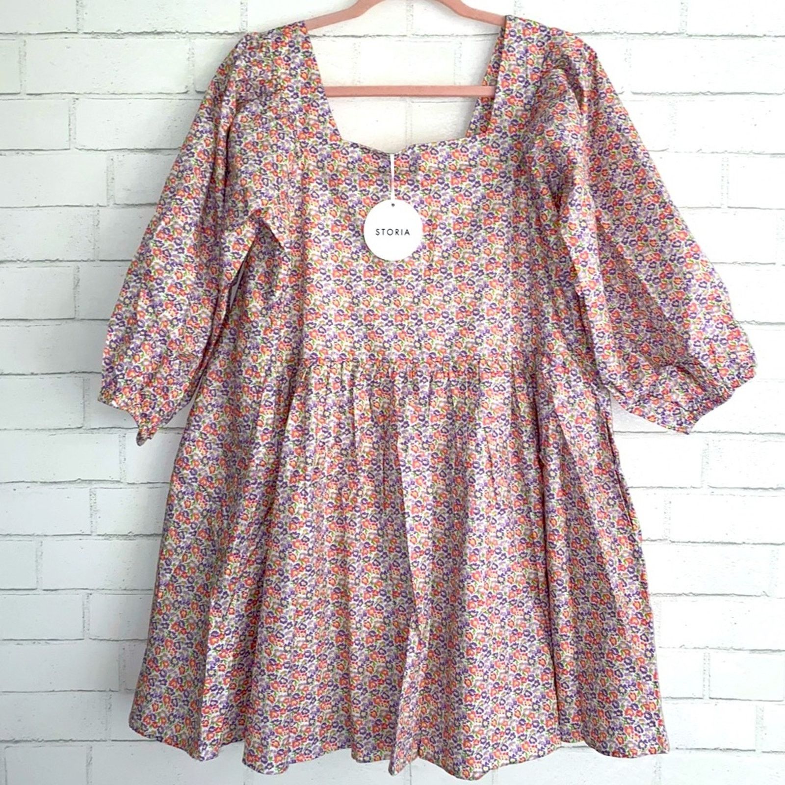 Anthropologie NEW NWT STORIA puff sleeve liberty babydoll dress LG Size L / US 10 / IT 46 - 3 Thumbnail