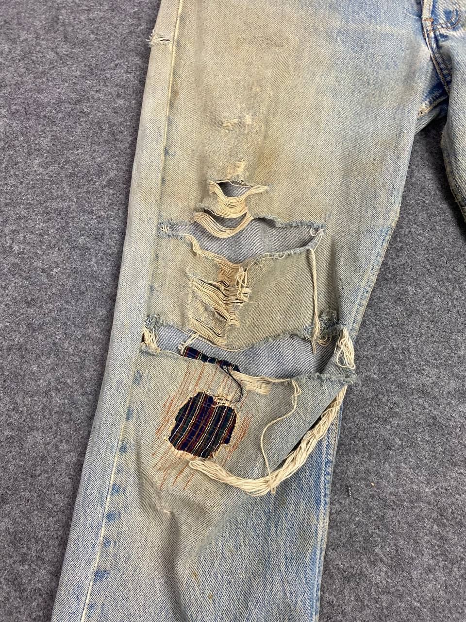 Levi's vintage levis 501 custom distressed denim nice design Size 32" / US 10 / IT 46 - 12 Thumbnail