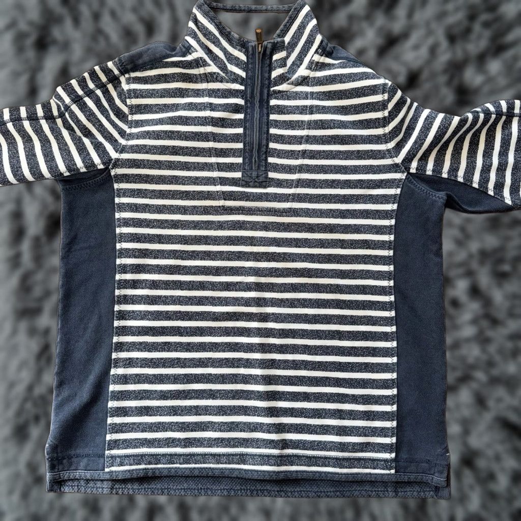 FatFace Fat Face The Iconic Airlie Striped 1/4 Zip Pull Over Shirt Men’s XL Navy Blue Size XL / US 12-14 / IT 48-50 - 1 Thumbnail