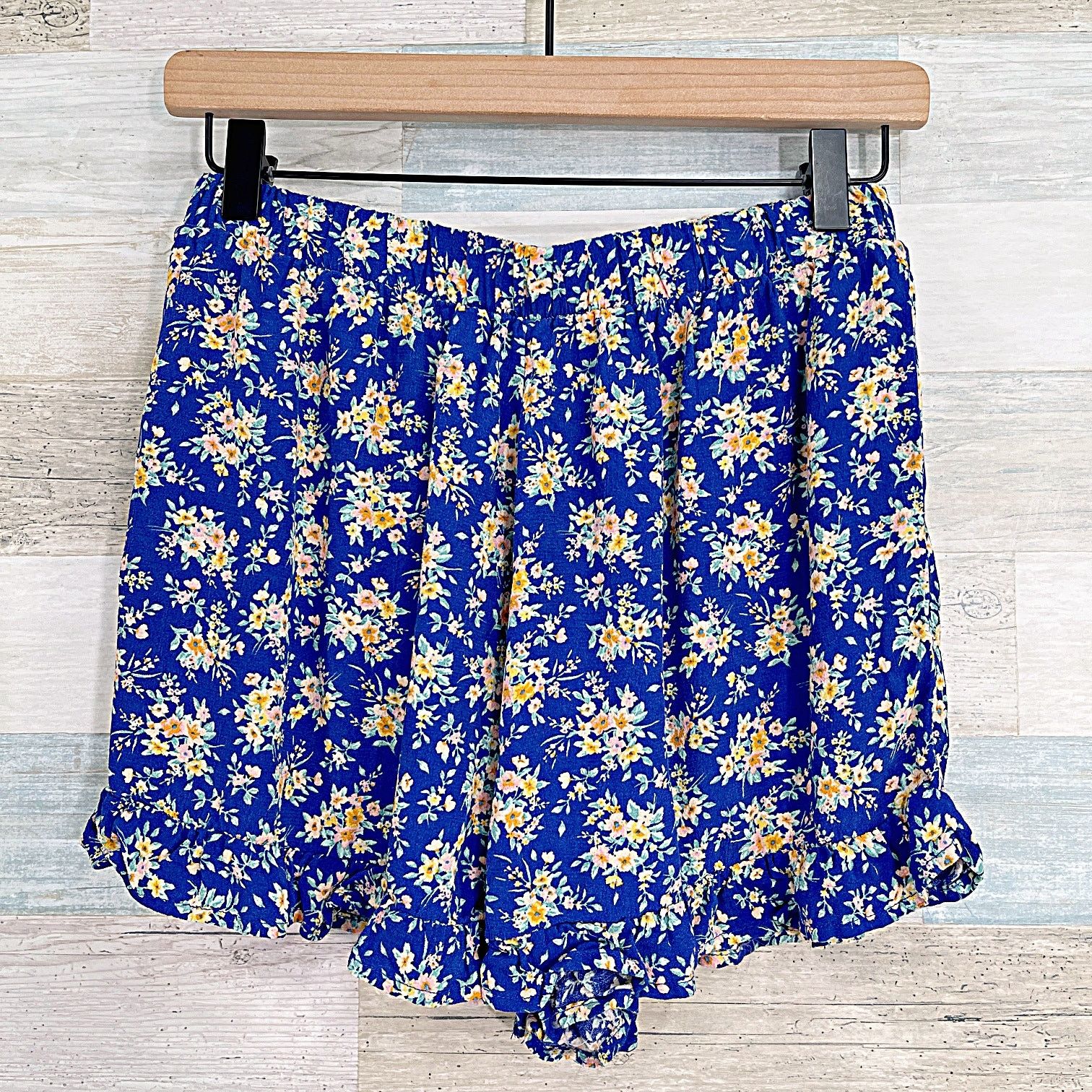 American Eagle Outfitters American Eagle Floral Pull On Shorts Blue Womens Small Size 27" / US 4 / IT 40 - 1 Thumbnail