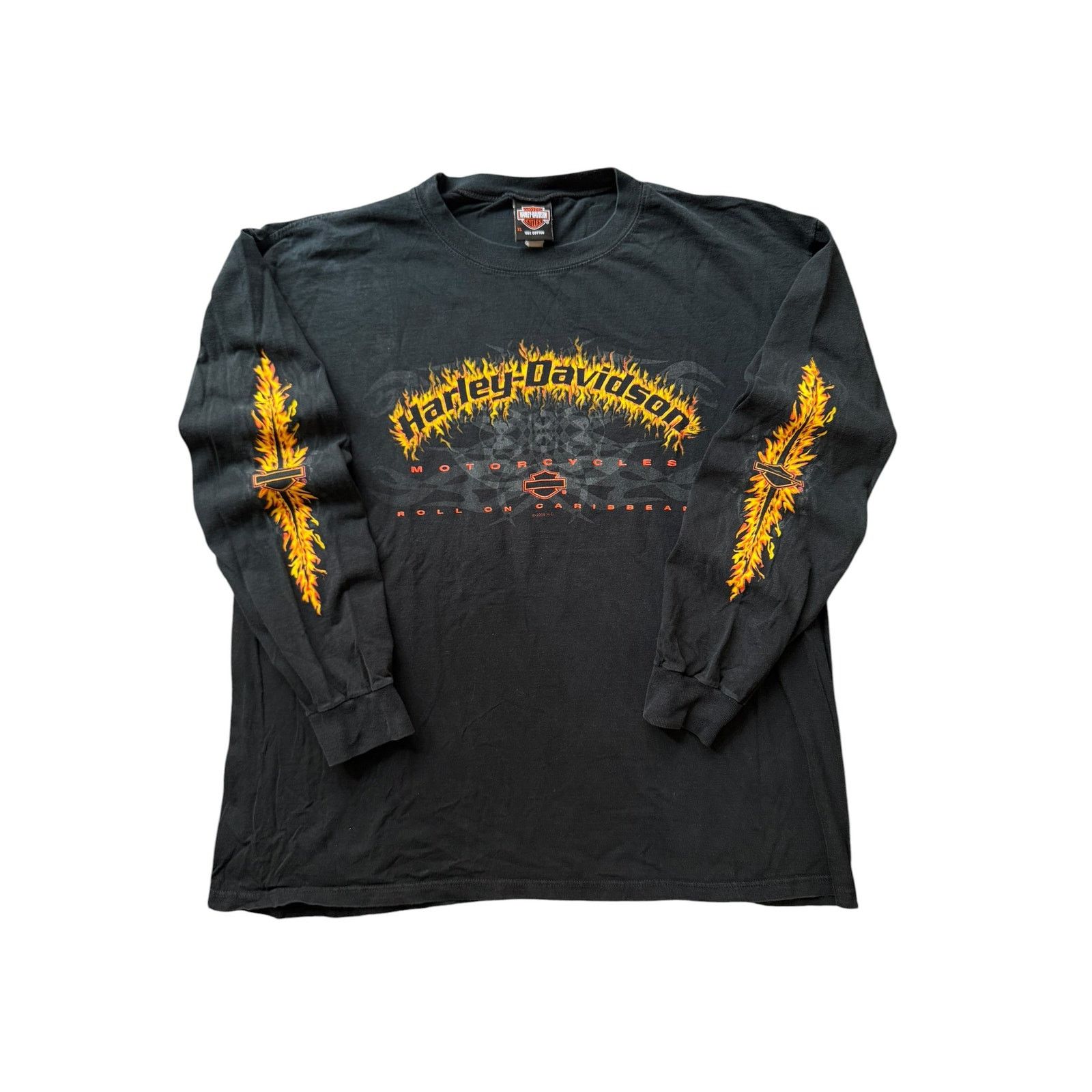 Harley Davidson Vintage Harley Davidson Flames Long Sleeve Size US XXL / EU 58 / 5 - 1 Thumbnail