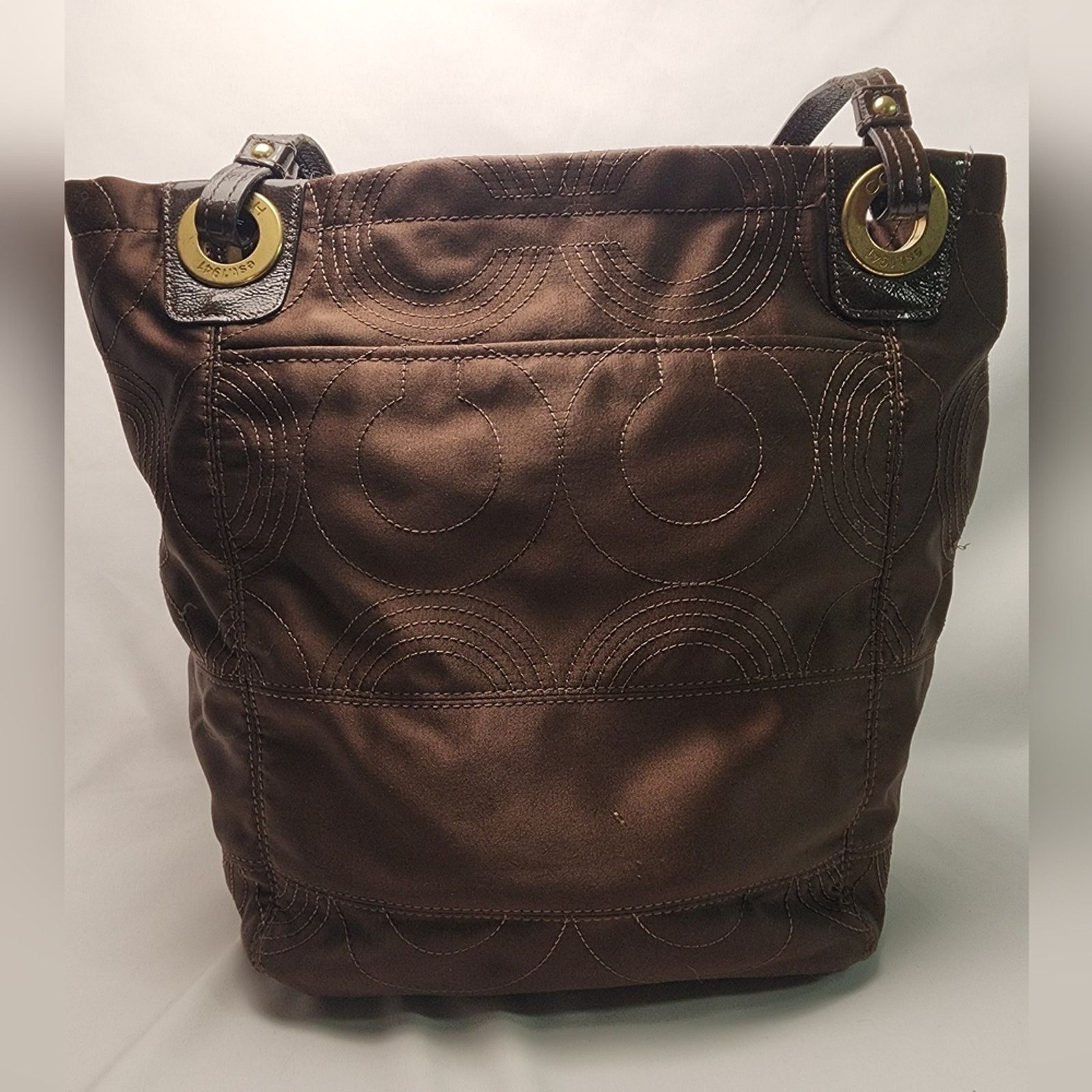 Coach Coach purple satin and enamel Brown Tote Bag J0973 Size ONE SIZE - 13 Thumbnail