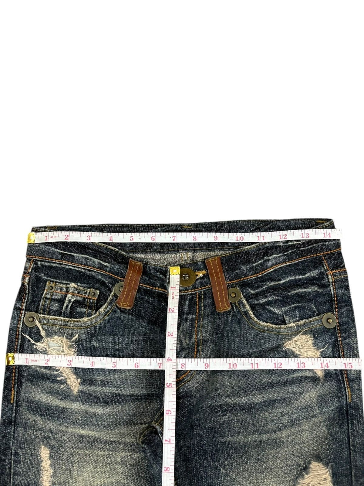 Hysteric Glamour Vintage Japanese Brand Rusty Distress Low Rise Flare Jeans Size 29" - 5 Thumbnail