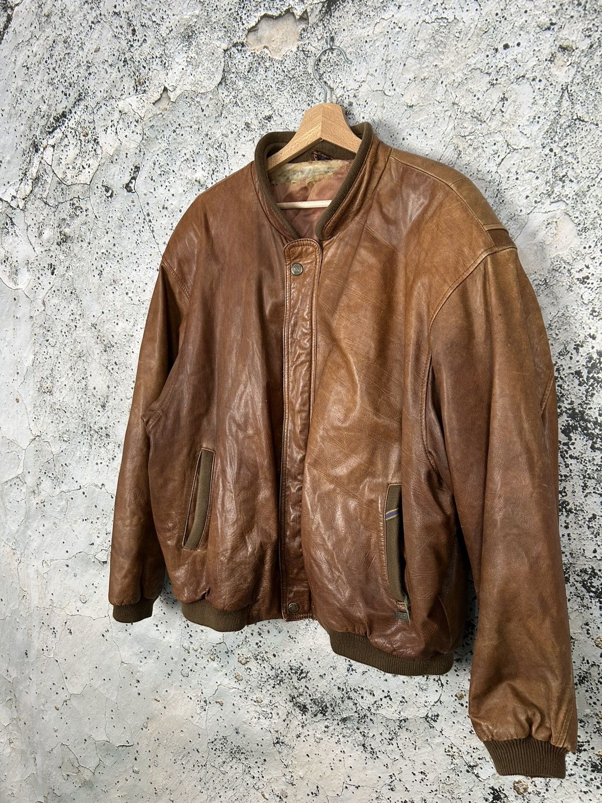 Genuine Leather Vintage Brown Leather Bomber Jacket Avant Garde Boxy 90s Size US L / EU 52-54 / 3 - 2 Thumbnail