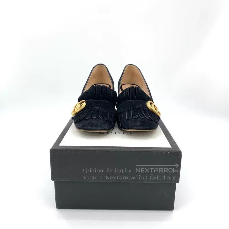 Gucci Gucci Black double G logo square toe thick heel high heels Size US 5.5 / IT 35.5 - 8 Thumbnail