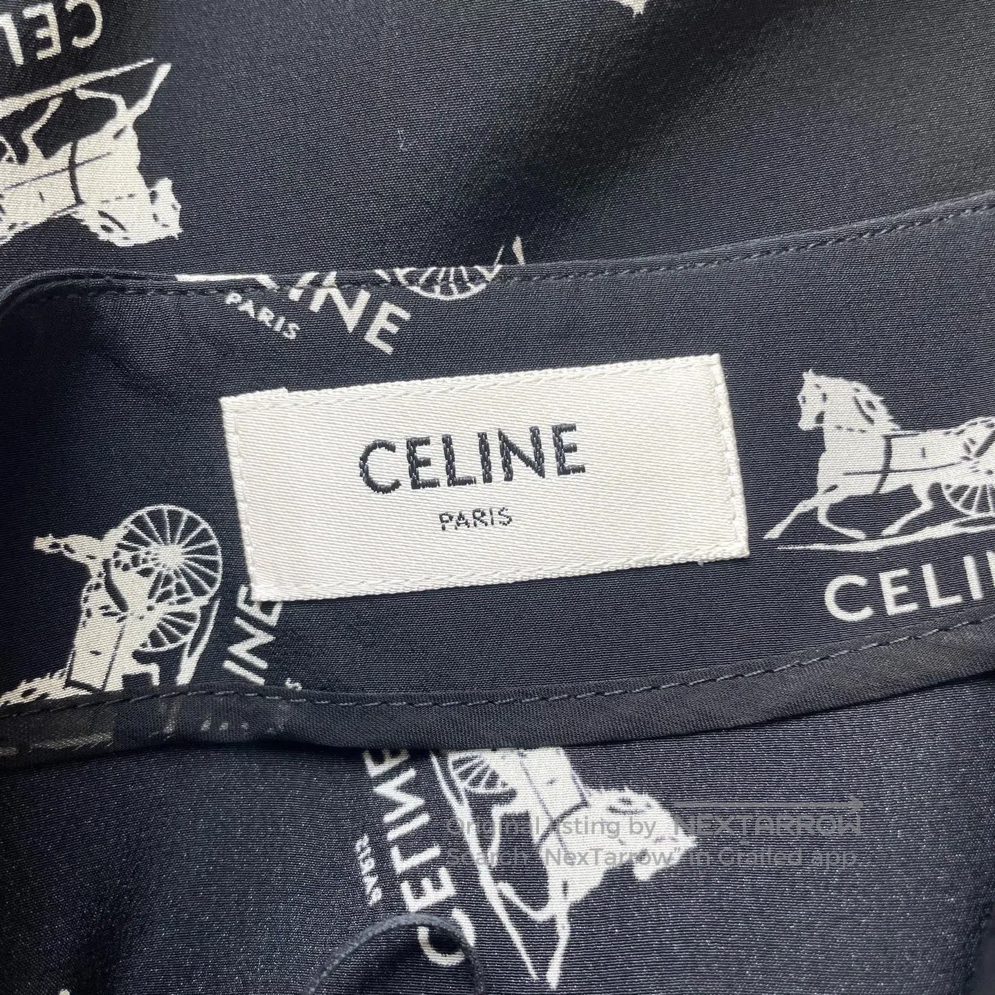 Celine CELINE Logo Printed Casual A-Line Skirt| Size 33" - 4 Thumbnail