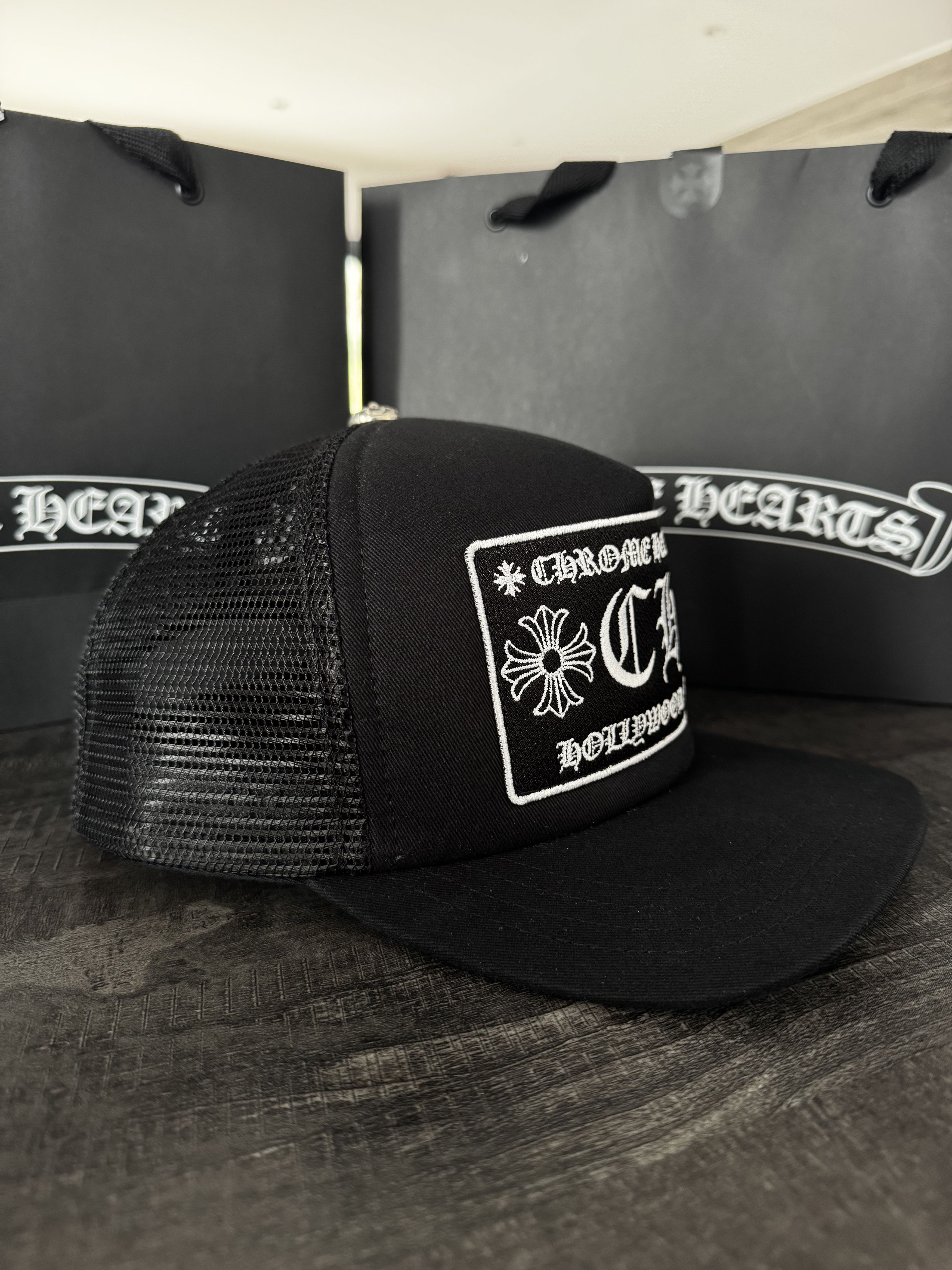 Chrome Hearts CH Hollywood Trucker Hat Black Size ONE SIZE - 3 Thumbnail