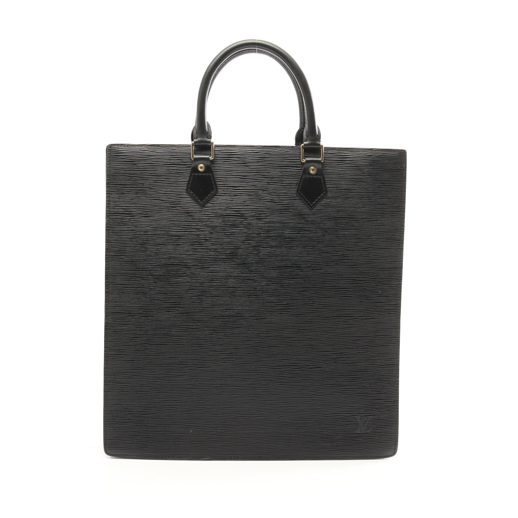 Louis Vuitton Sac Plat Epi Noir Handbag Tote Bag Leather Black