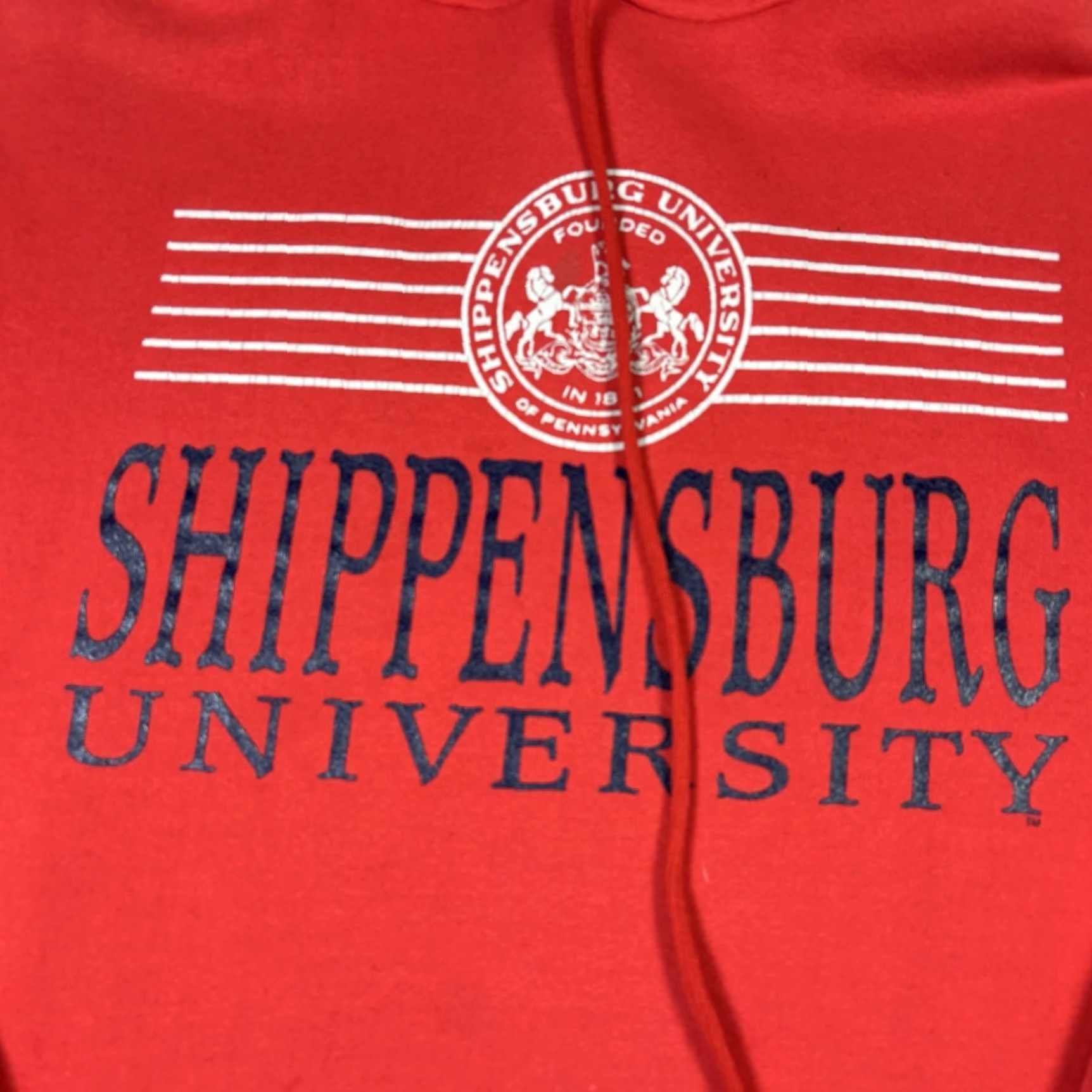 Russell Athletic VINTAGE 90s Russell Athletic Red Hoodie Mens L Graphic Print Pullover Heavyweight Logo 90s Size US L / EU 52-54 / 3 - 3 Thumbnail