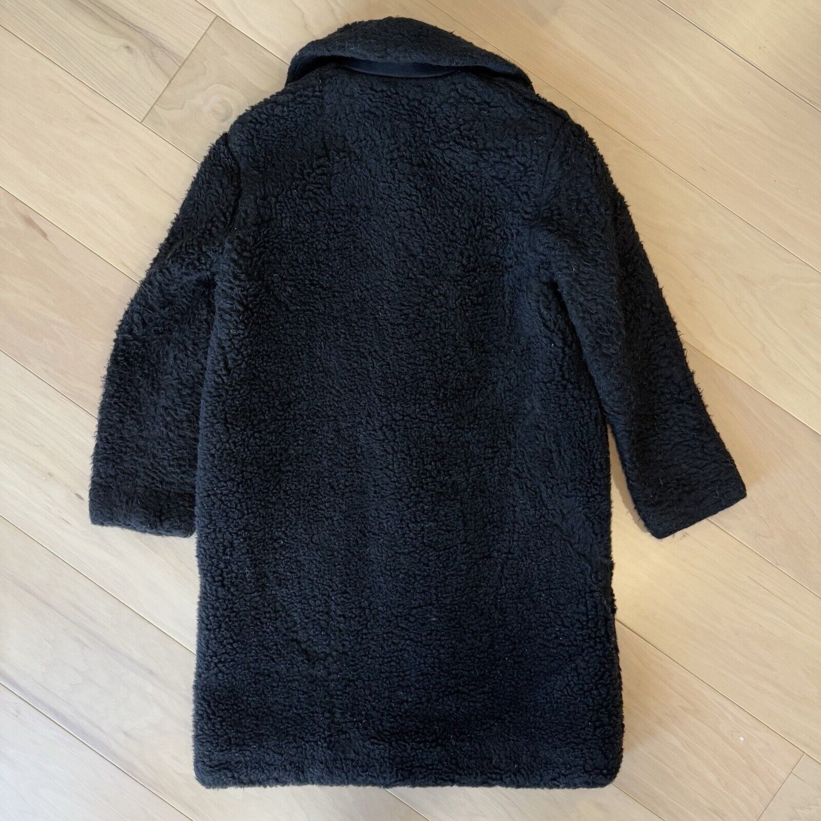 A.P.C. APC Shearling Jacket 34 Black Wool Cotton Long Tench Sherpa Size US M / EU 48-50 / 2 - 9 Thumbnail