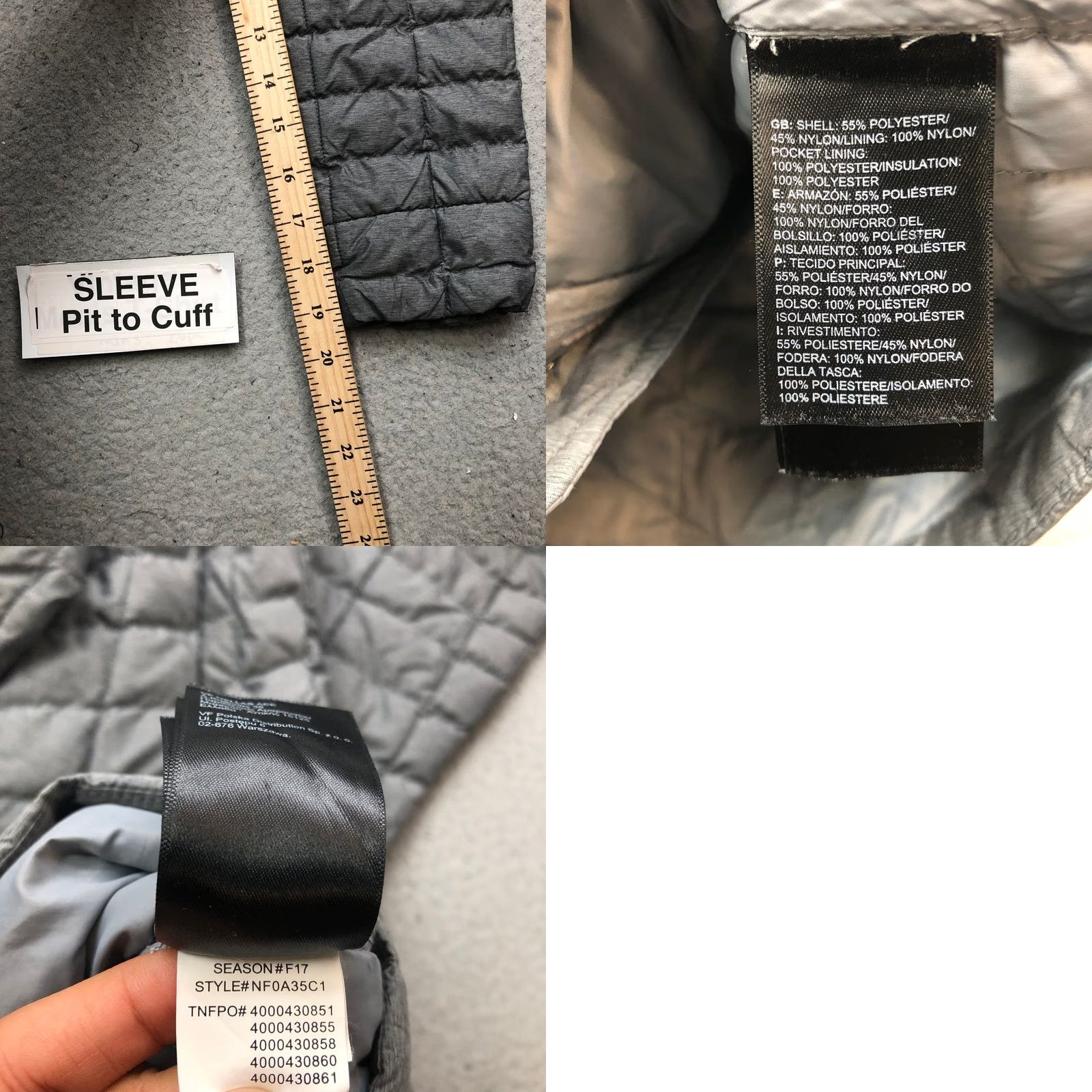 The North Face The North Face Thermoball Parka Womens XS Gray Full Zip Pockets Quilted Insulated Long Jacket Coat Size XS / US 0-2 / IT 36-38 - 8 Thumbnail