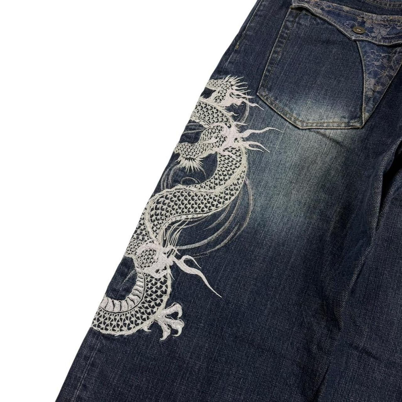 Karakuri Tamashii Karakuri Tamashii Embroidered Dragon Japanese Jeans Waist 34 Size US 34 / EU 50 - 5 Thumbnail
