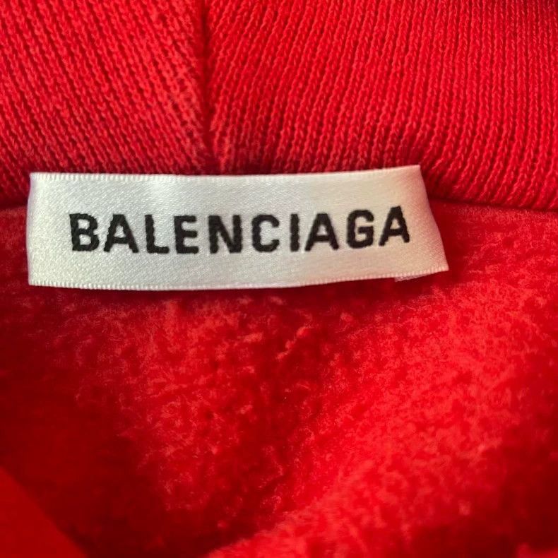 Balenciaga Balenciaga Red Hooded Sweatshirt Size M-2505 Size US M / EU 48-50 / 2 - 3 Thumbnail