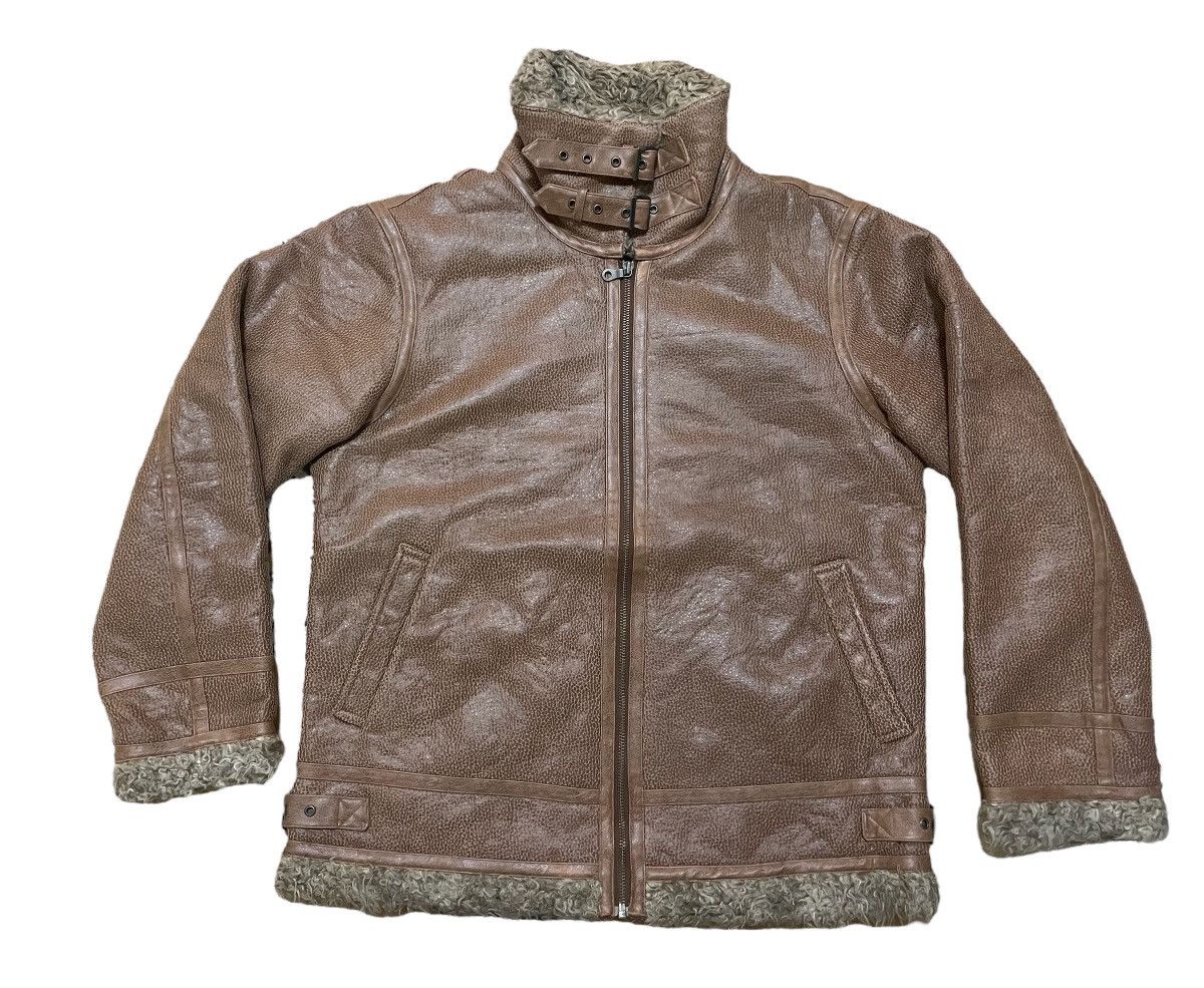 Japanese Brand × Leather Jacket Firstdown Leather Jacket Nice Design ...