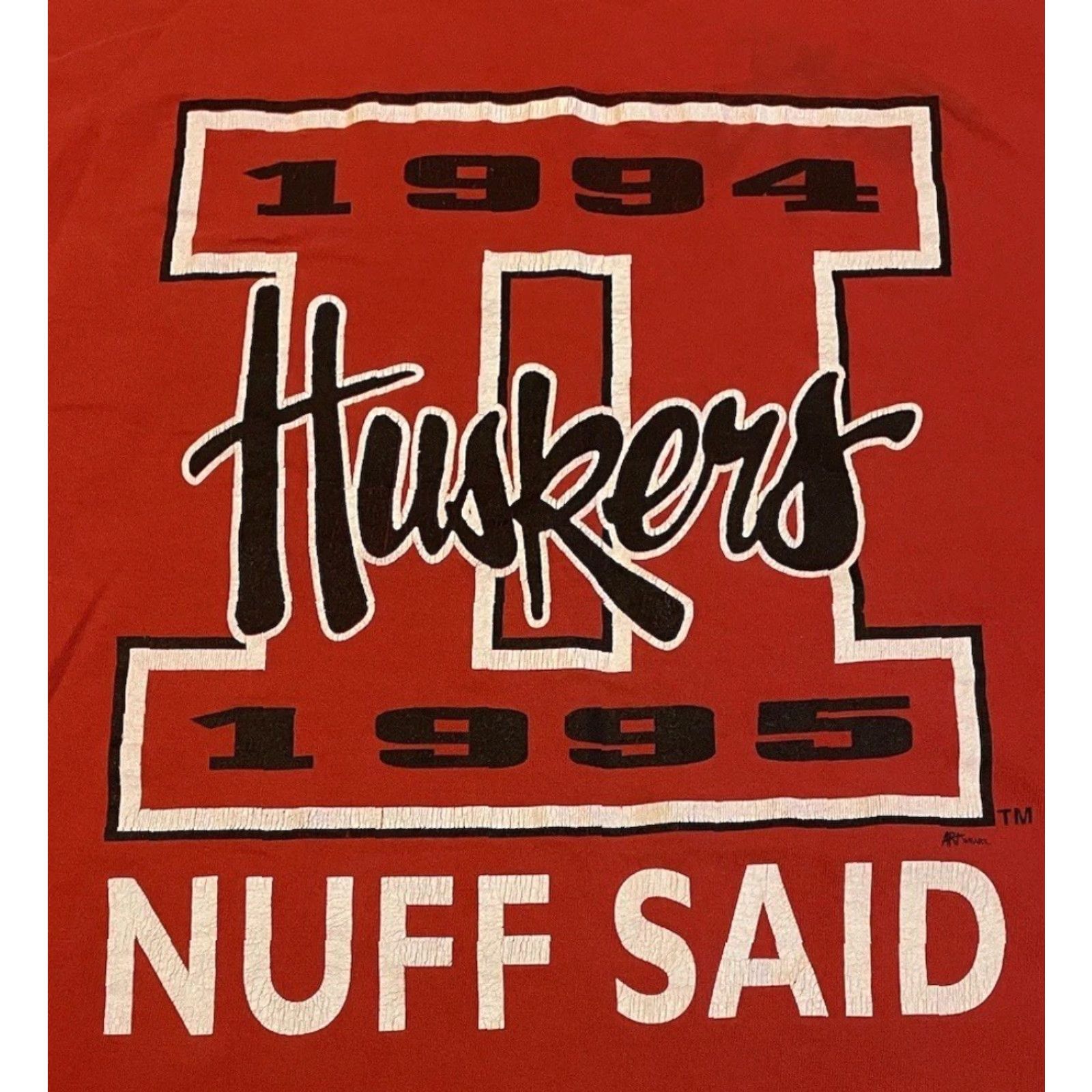 Champion VINTAGE 90s University Cornhuskers Faded Distress Back To Back Champions Shirt XL Red University Mens T-Shirt Grunge Nebraska Cornhuskers 90s Grunge Size US XL / EU 56 / 4 - 3 Thumbnail