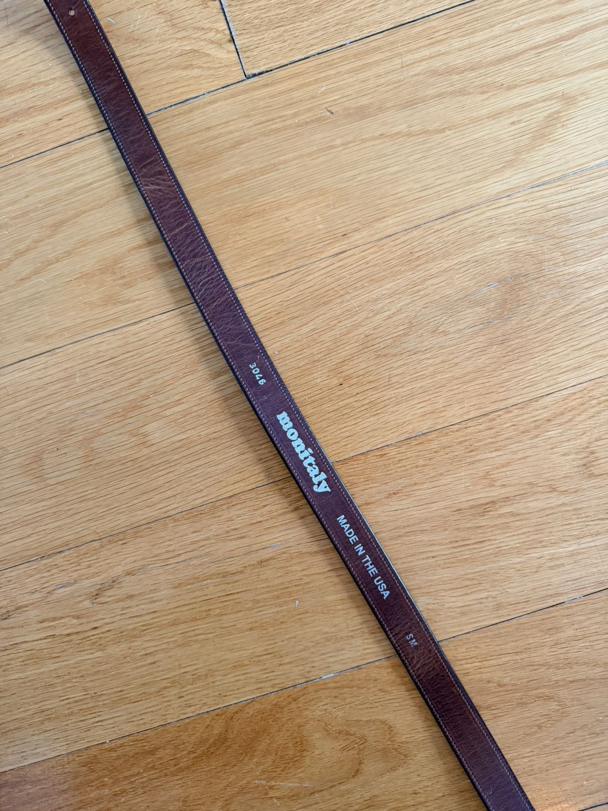 Monitaly MONITALY EXTENDED 1" CREASED BELT WITH SILVER SET RED Size 44 - 5 Thumbnail