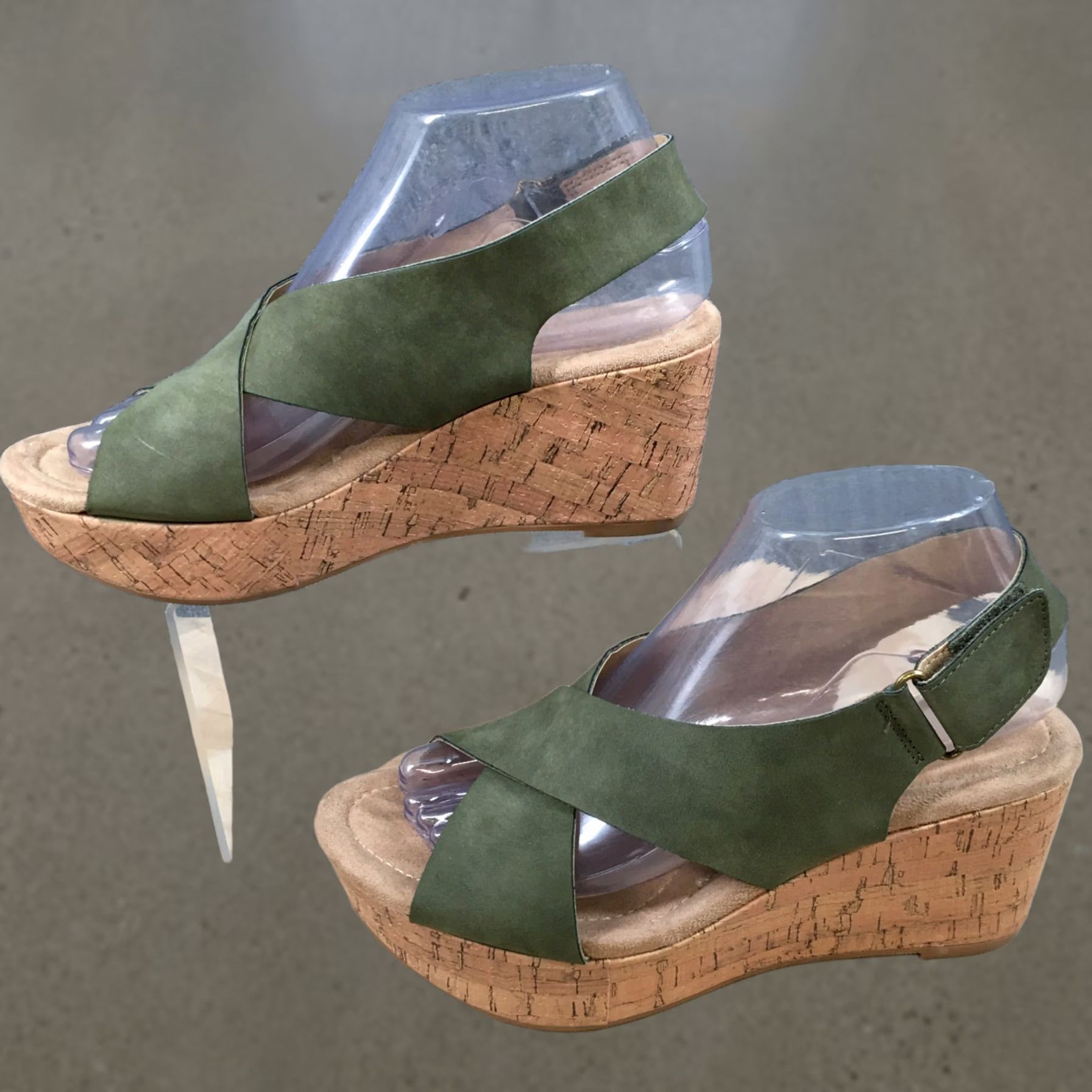 Chinese Laundry Chinese Laundry Sandals Womens 7.5 Slingback Green Wedge High Heel Casual Shoes Women's Casual Sandals Slingback Green 7.5 Size US 8 / IT 38 - 1 Thumbnail