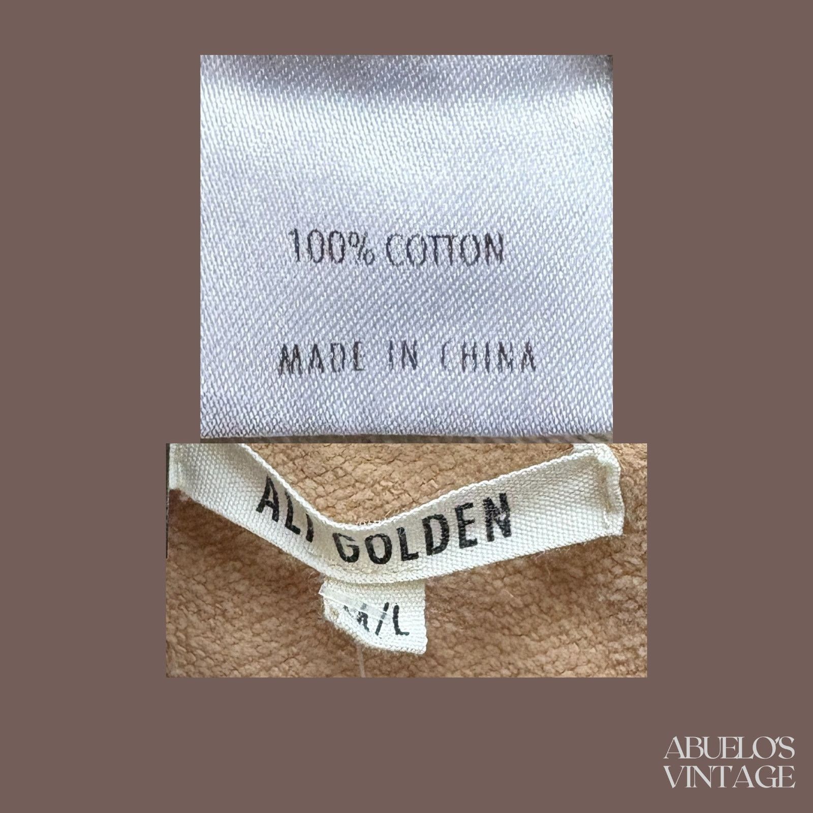 Alice + Olivia VTG Crewneck | Ali Golden Beige Cotton | Minimal Size M / US 6-8 / IT 42-44 - 2 Thumbnail