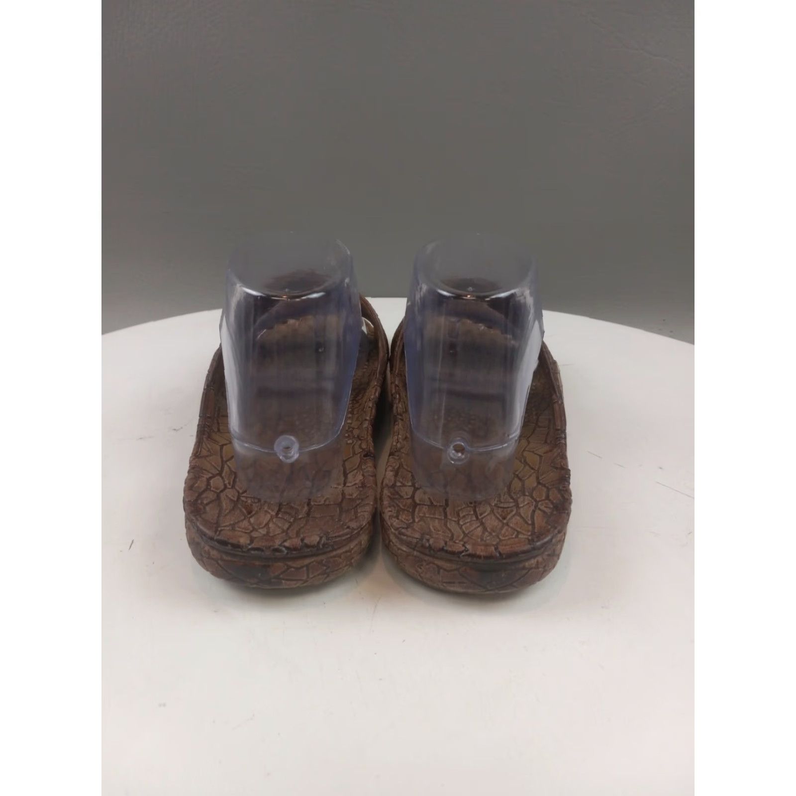 Vintage Rockin Footwear Sandal Slide Women's Size 8 Brown PVC Textured Boho Slip-On Sandal Bohemian Straps Size US 6 / IT 36 - 4 Thumbnail