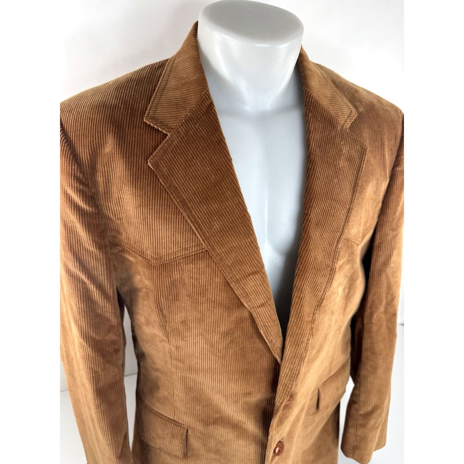 Levi's LEVIS Western Wear Blazer Jacket Long 44 Brown Elbow Patch Vintage EXCELLENT Mens XL Big & Tall Size 44R - 2 Thumbnail